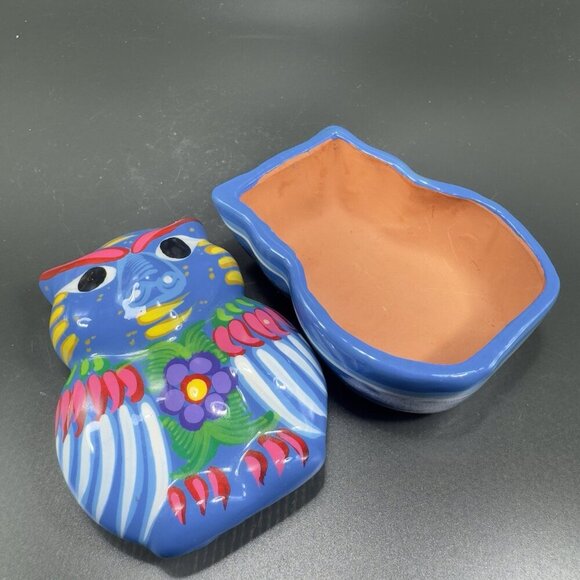 Mexican Pottery RedWare Trinket Dish Jewelry Holder Container Owl Pig Shaped VTG - Picture 6 of 12